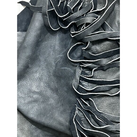 Vintage Fringe Leather Vest Women's Size XS Bike Ride Outdoor Black - Picture 4 of 8